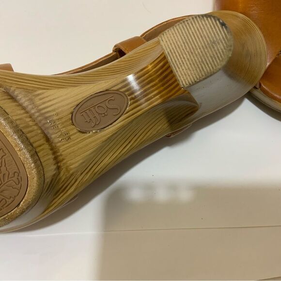 Sofft Womens Sandals Size 6.5 Open Toe Slingback Career Comfort Shoes Heels Tan - Picture 11 of 13